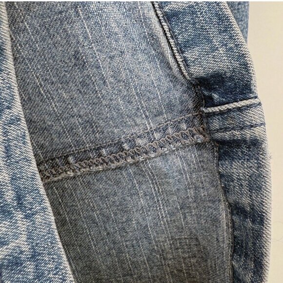 Forenza Vtg 90s Medium Wash Stretch Denim Mini Dress Sz 6 - Picture 5 of 8